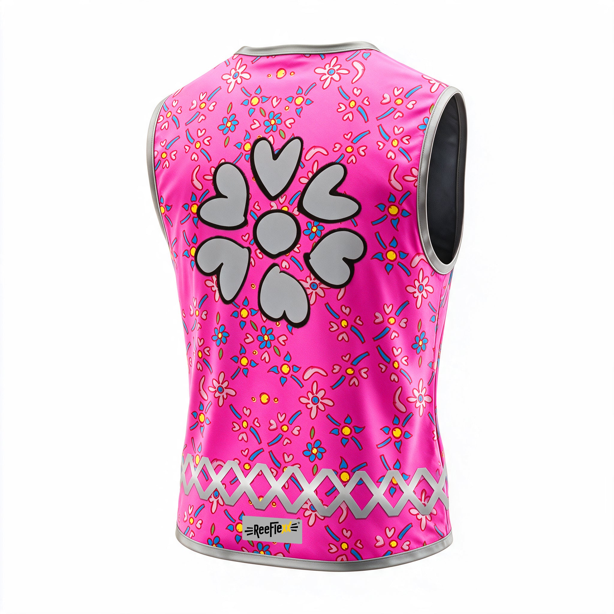 Pink Flower Hearts - Kinderwarnweste
