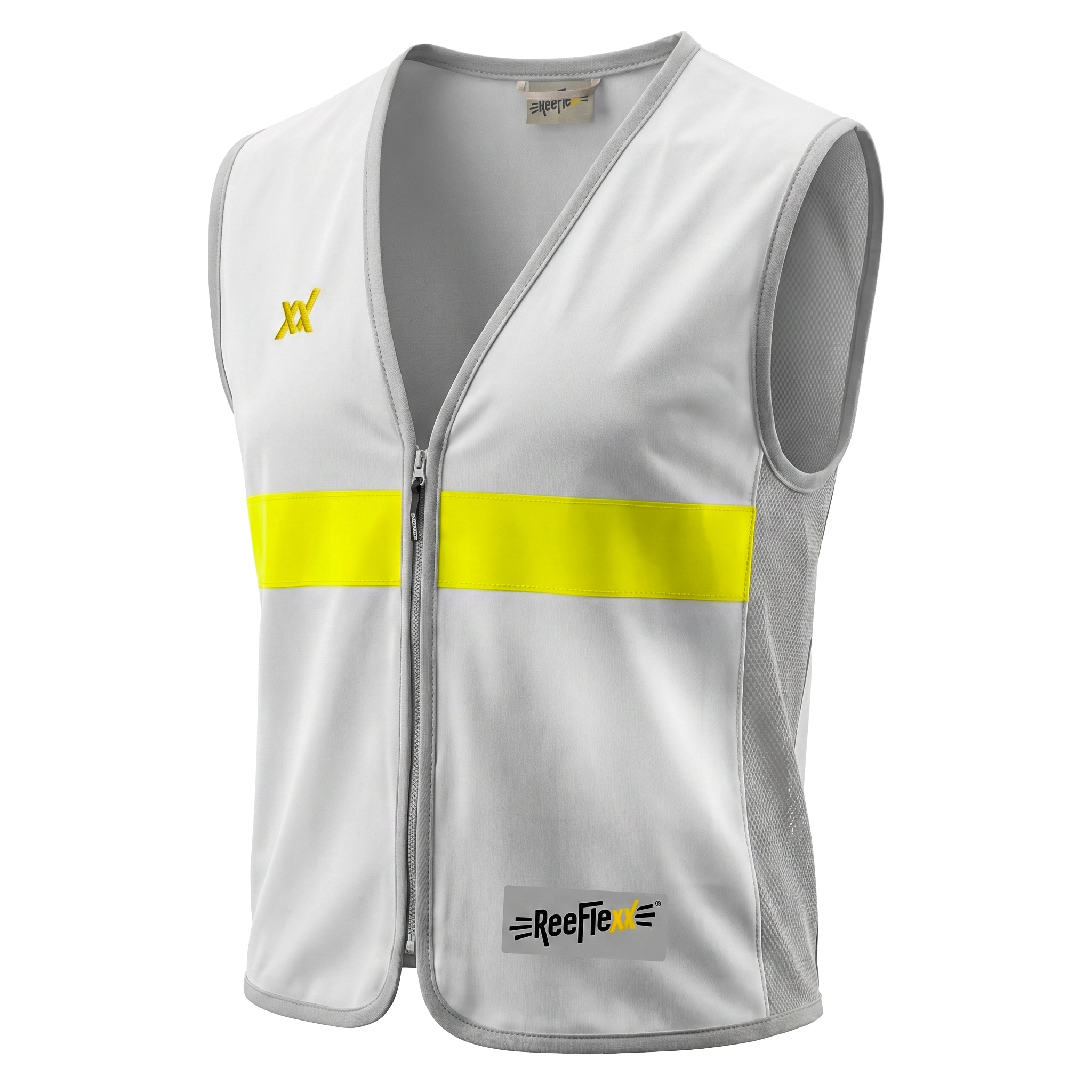 Silver Yellow Stripe Men - Herrenwarnweste