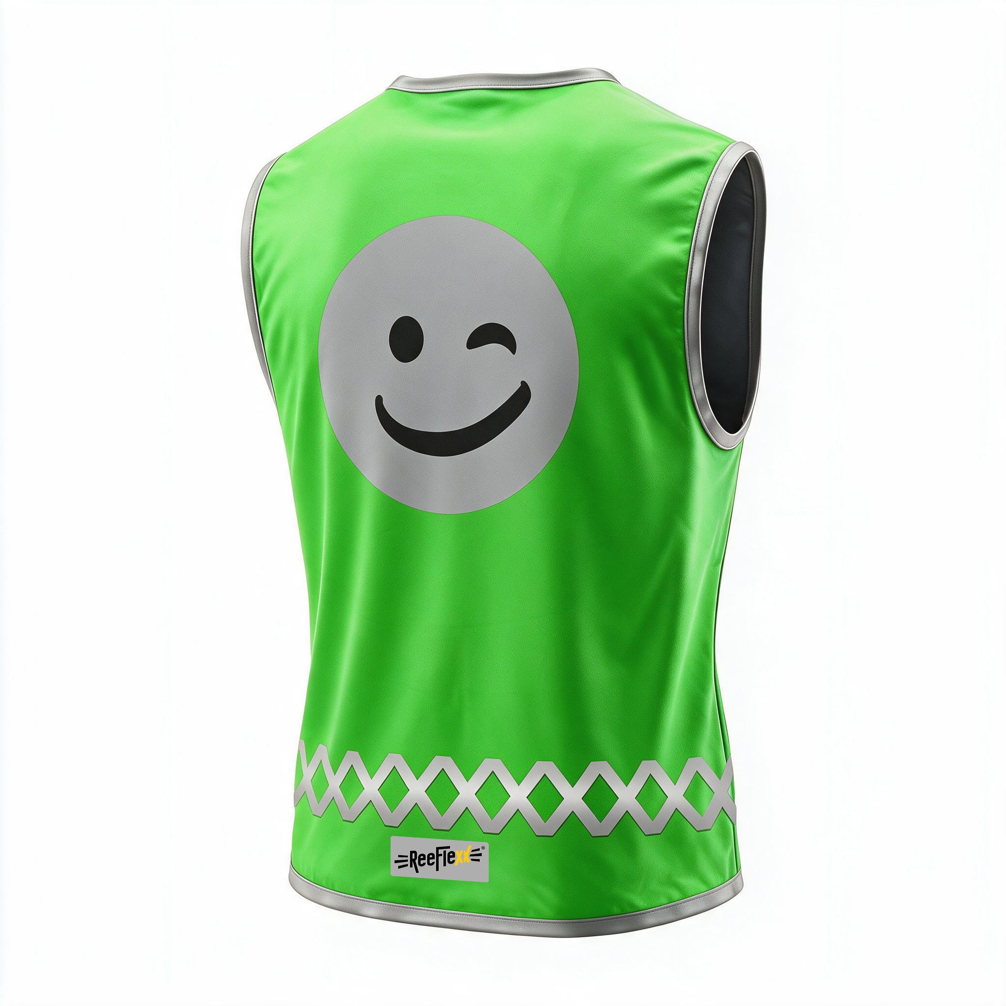 Solid Green Smiley - Kinderwarnweste