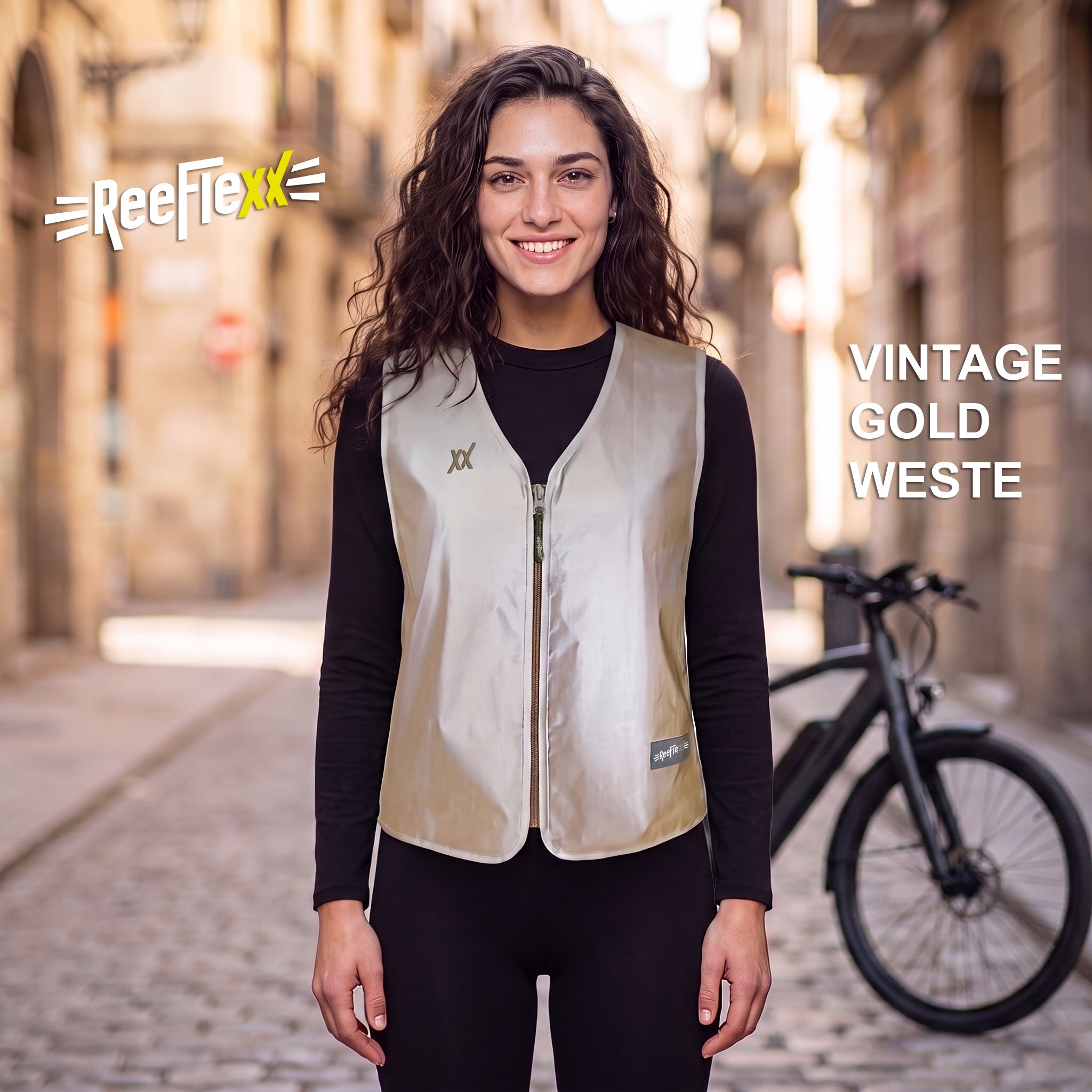 Vintage Gold - Damenwarnweste