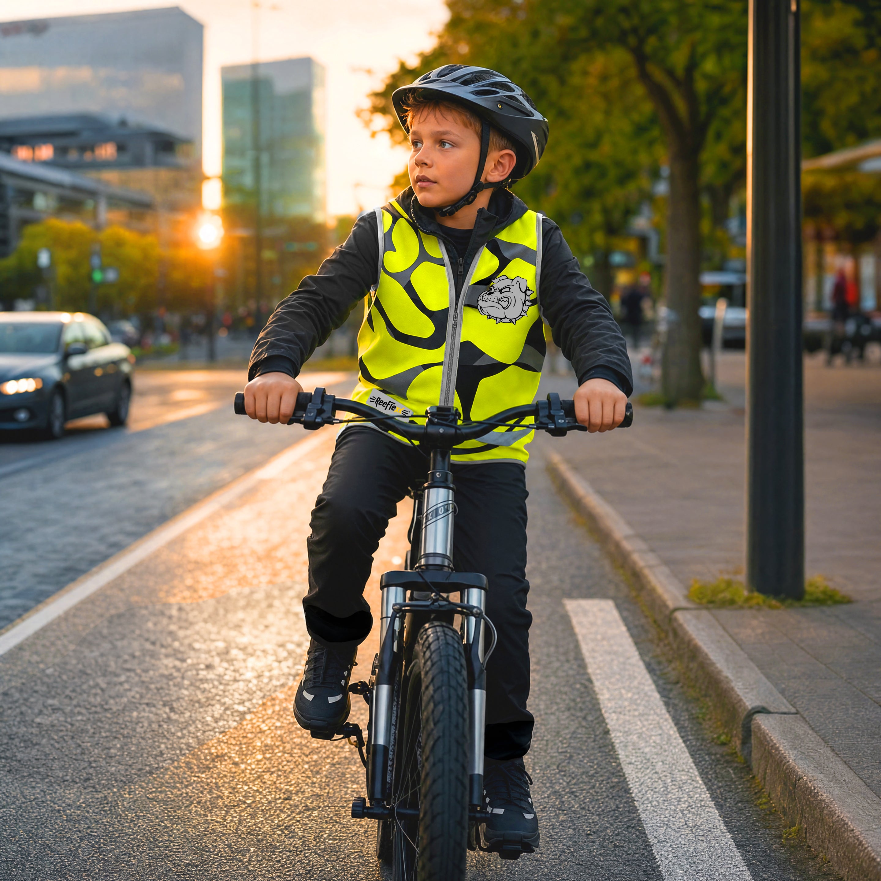 Yellow Camo Bulldog - Kids' reflective vest