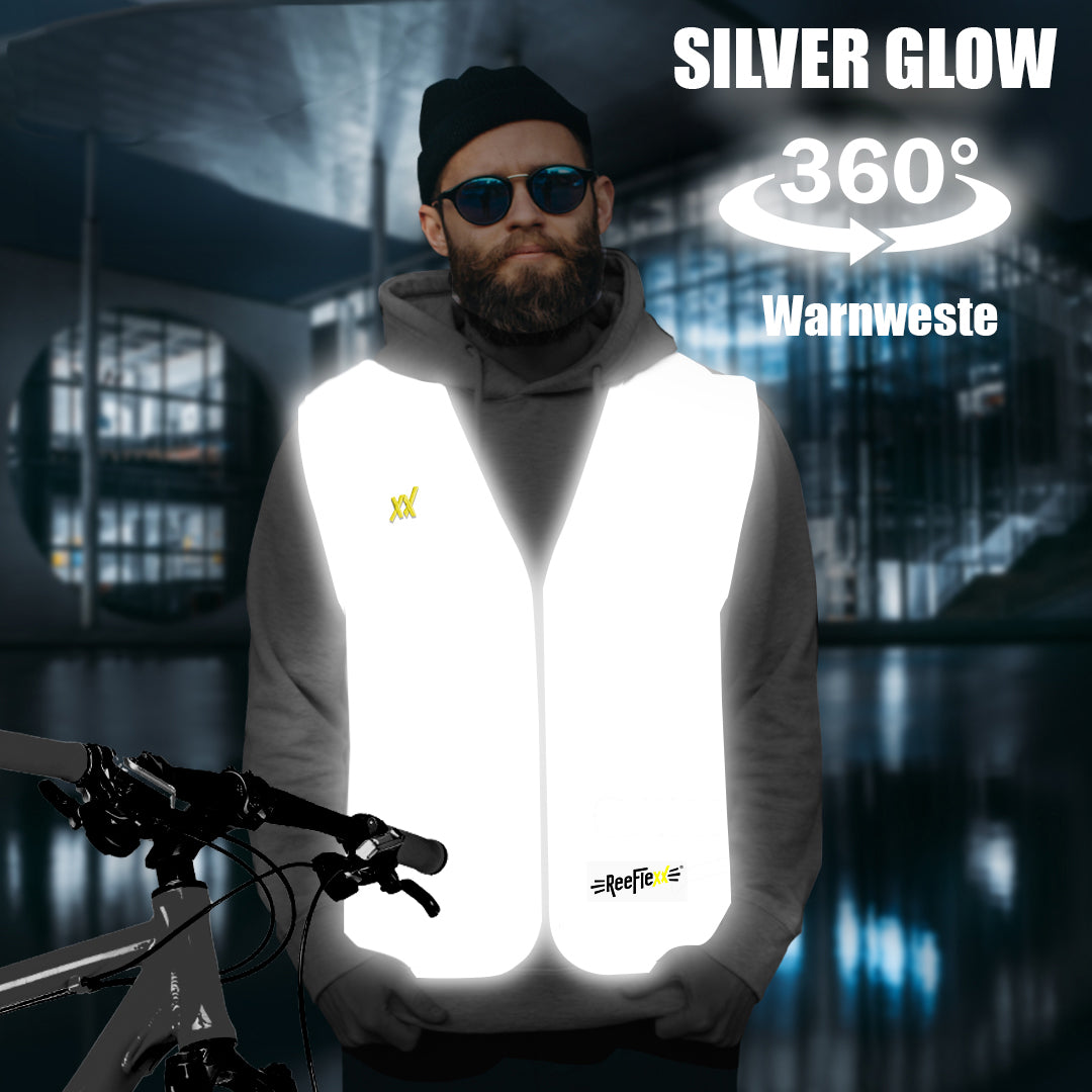 ReeFlexx Silver Glow Warnweste: Sicherheit & Stil für Radfahrer