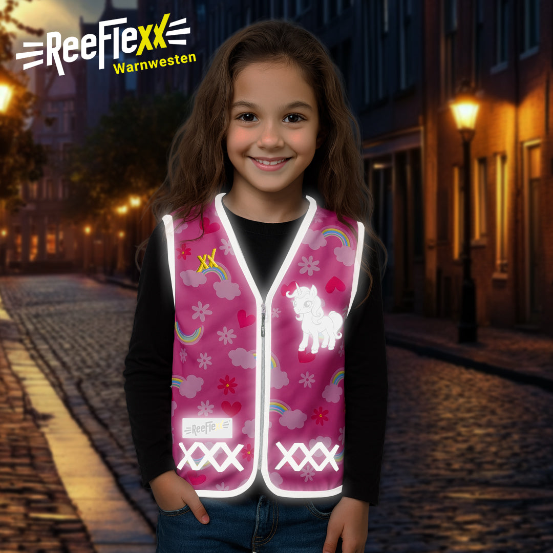 Pink Unicorn - Kinderwarnweste