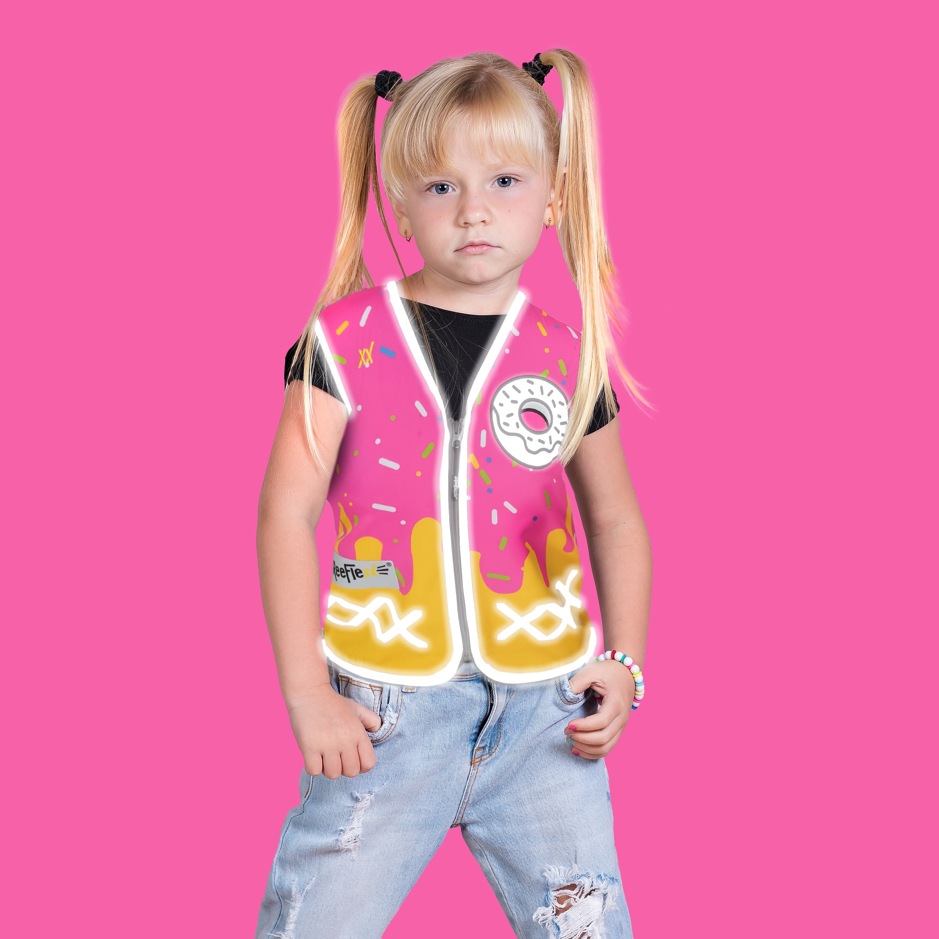 Pink Donut - Kinderwarnweste