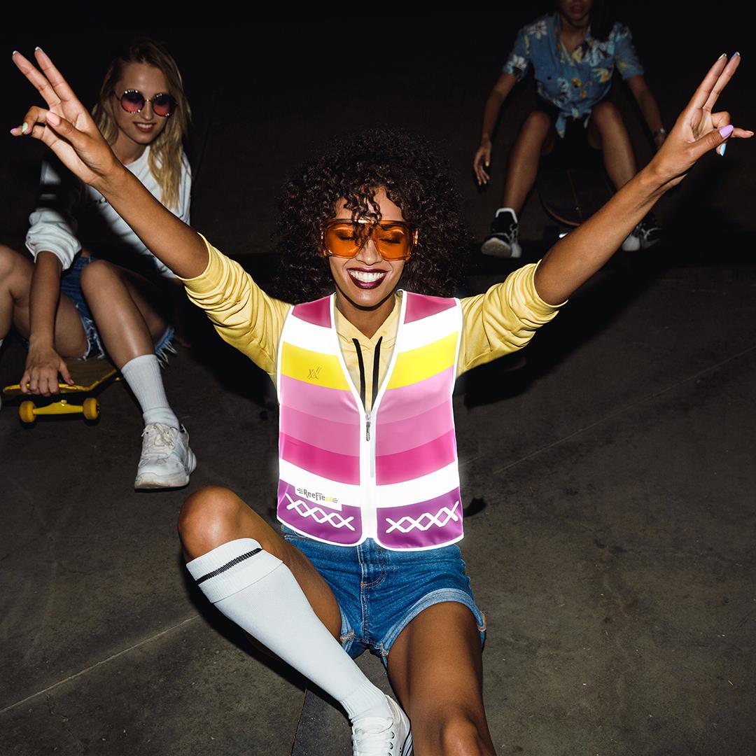 Pink Stripes - Damenwarnweste