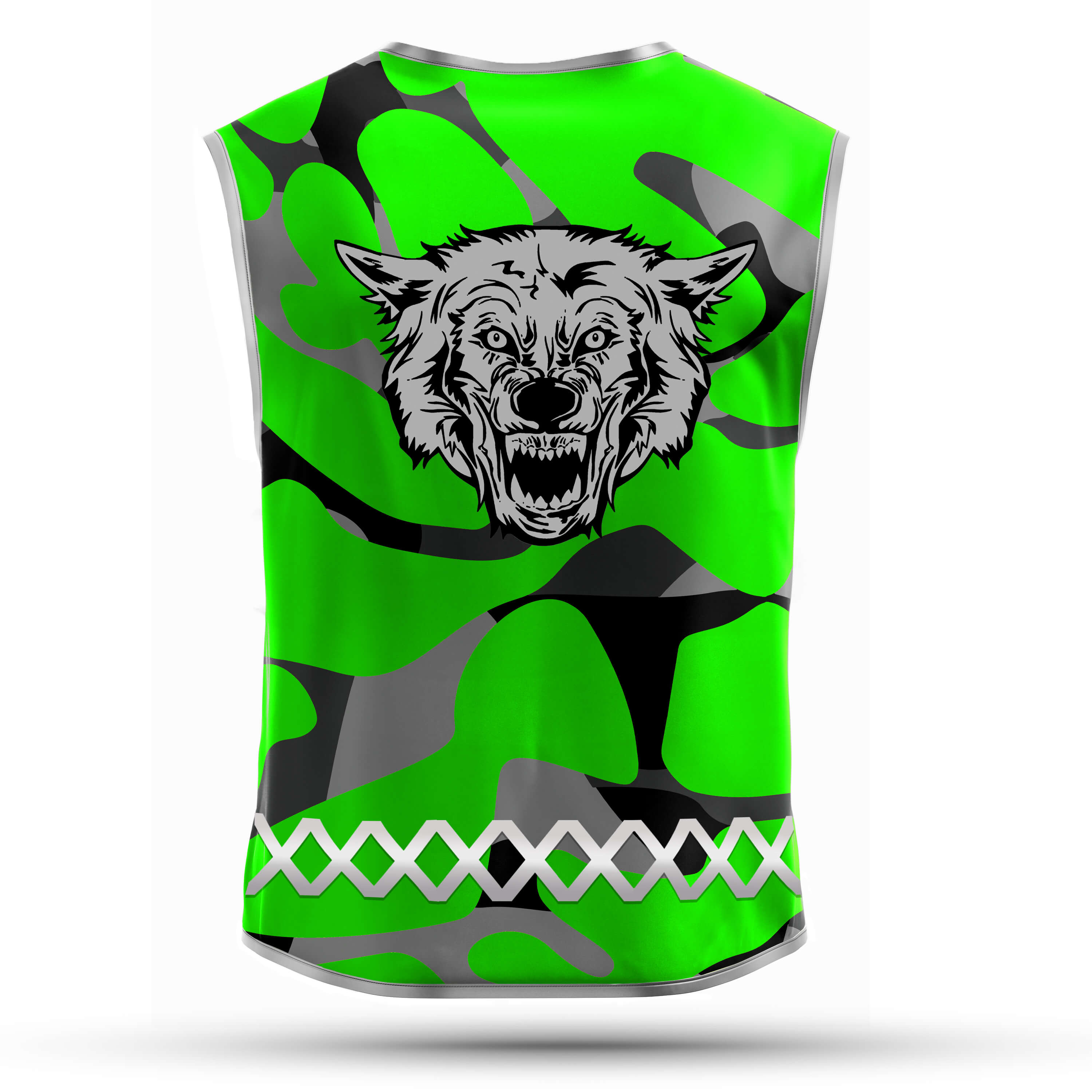 Green Camou Wolf - Herrenwarnweste