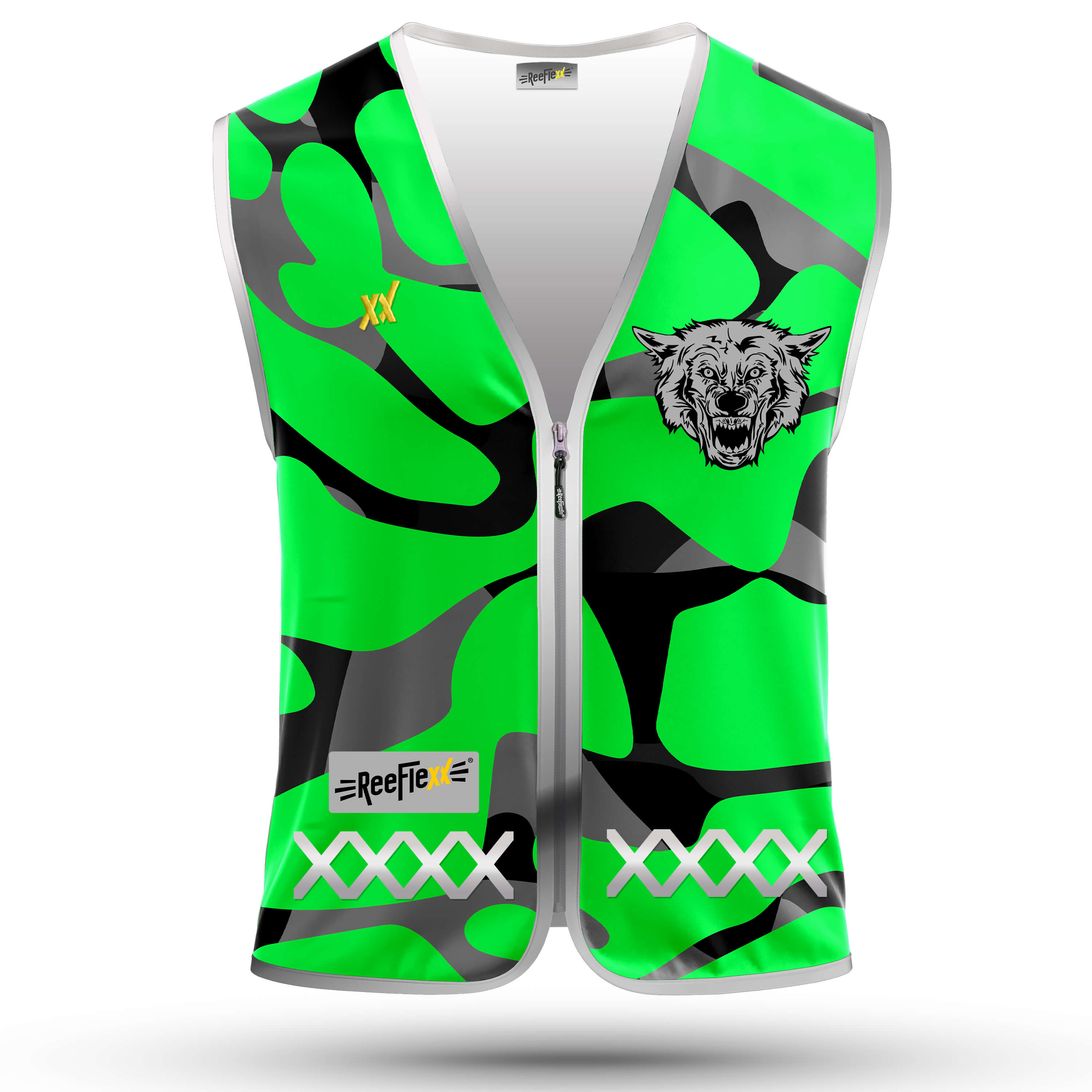 Green Camou Wolf - Herrenwarnweste