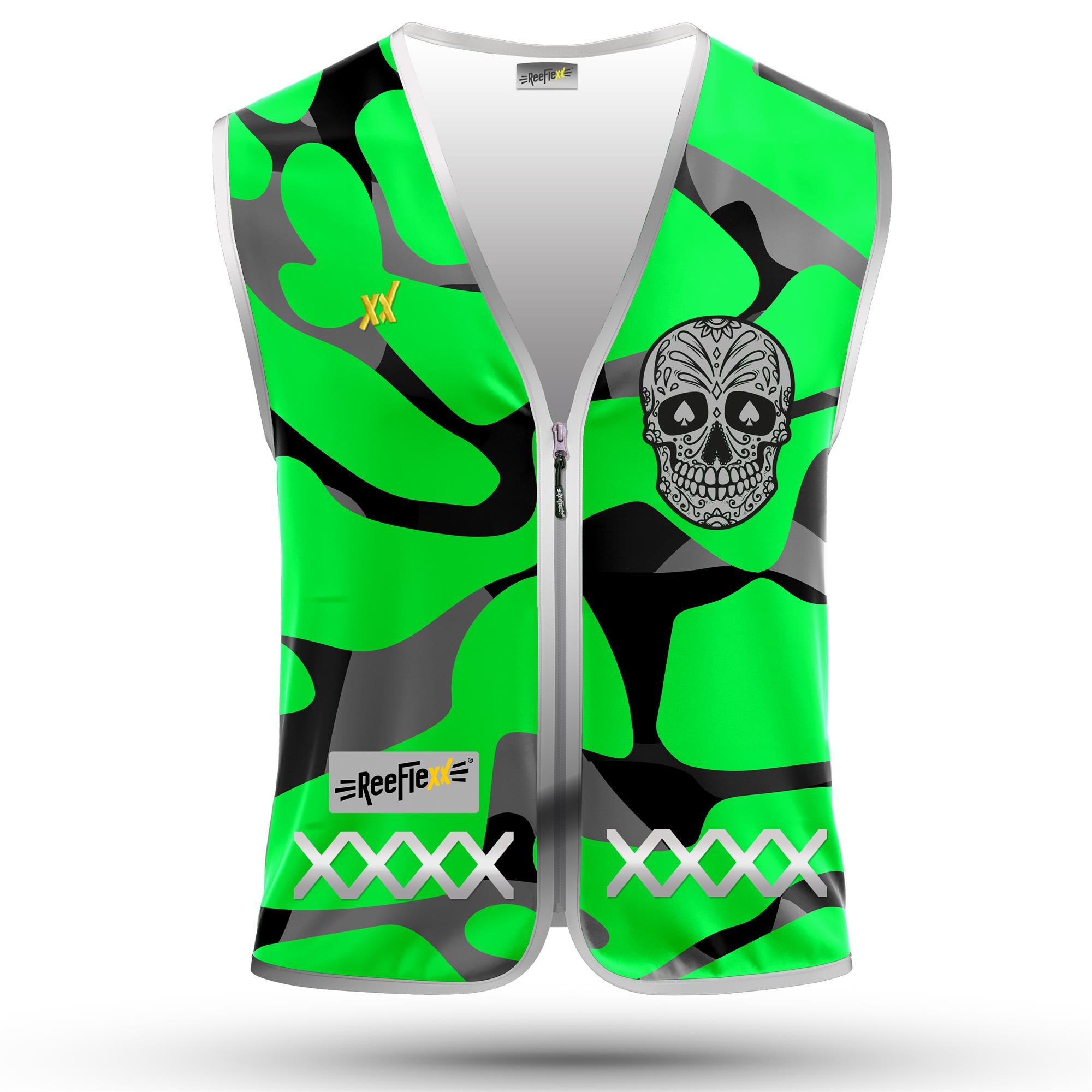 Green Camou Skull - Kinderwarnweste