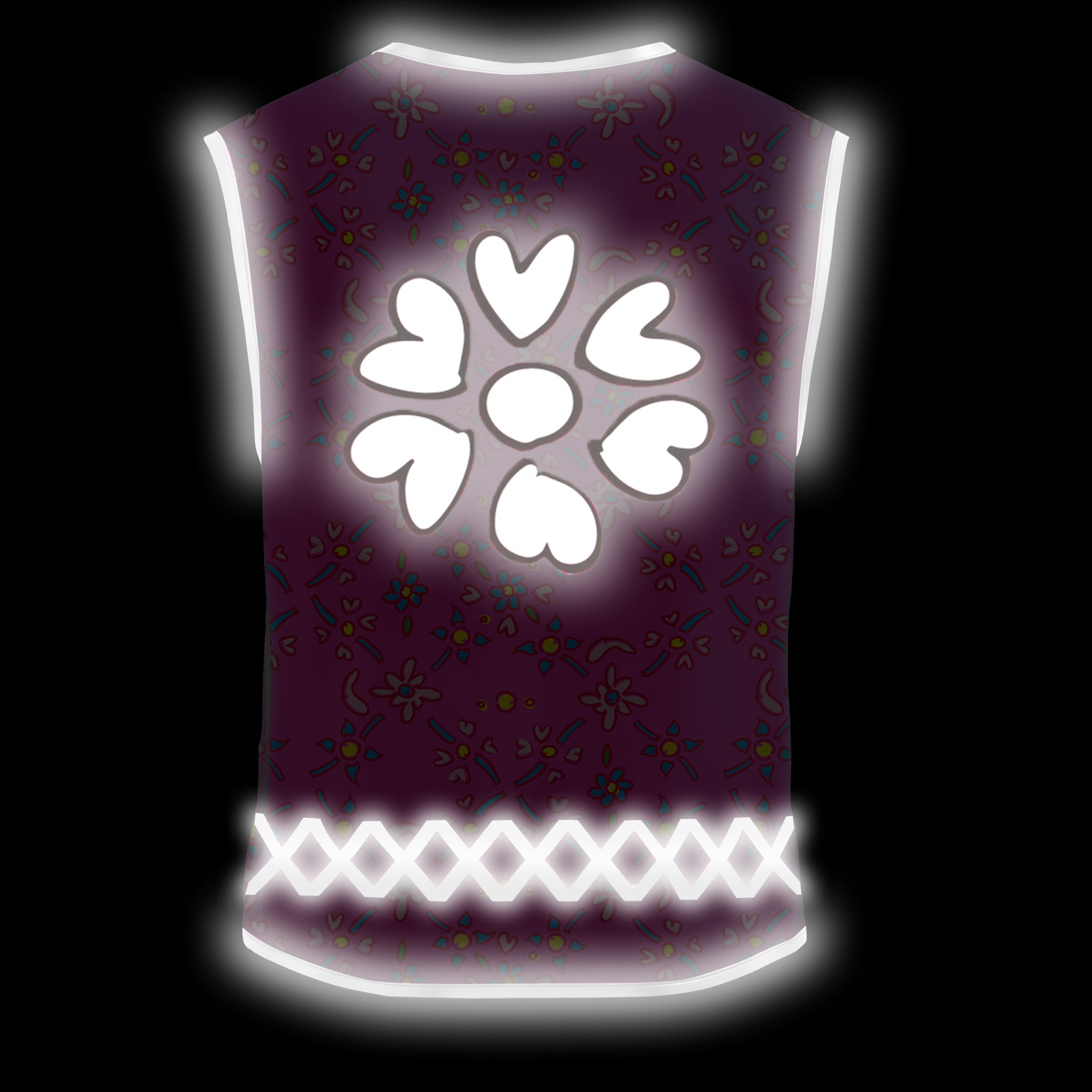 Pink Flower Hearts - Kinderwarnweste