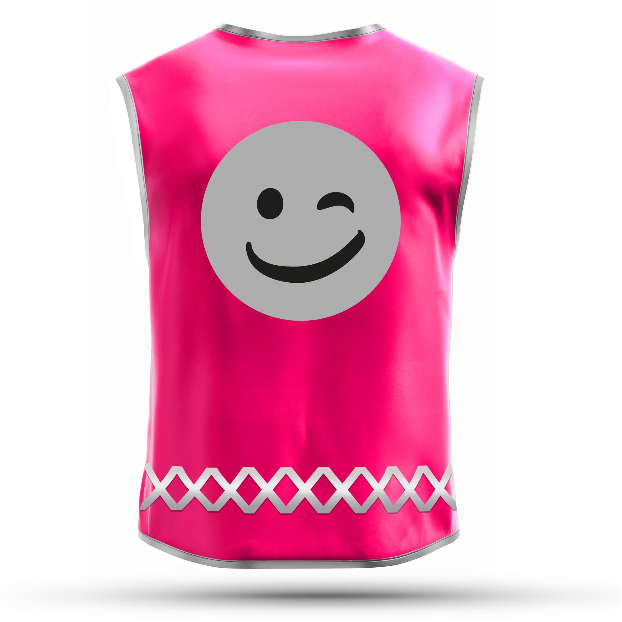 Solid Pink Smiley - Kinderwarnweste