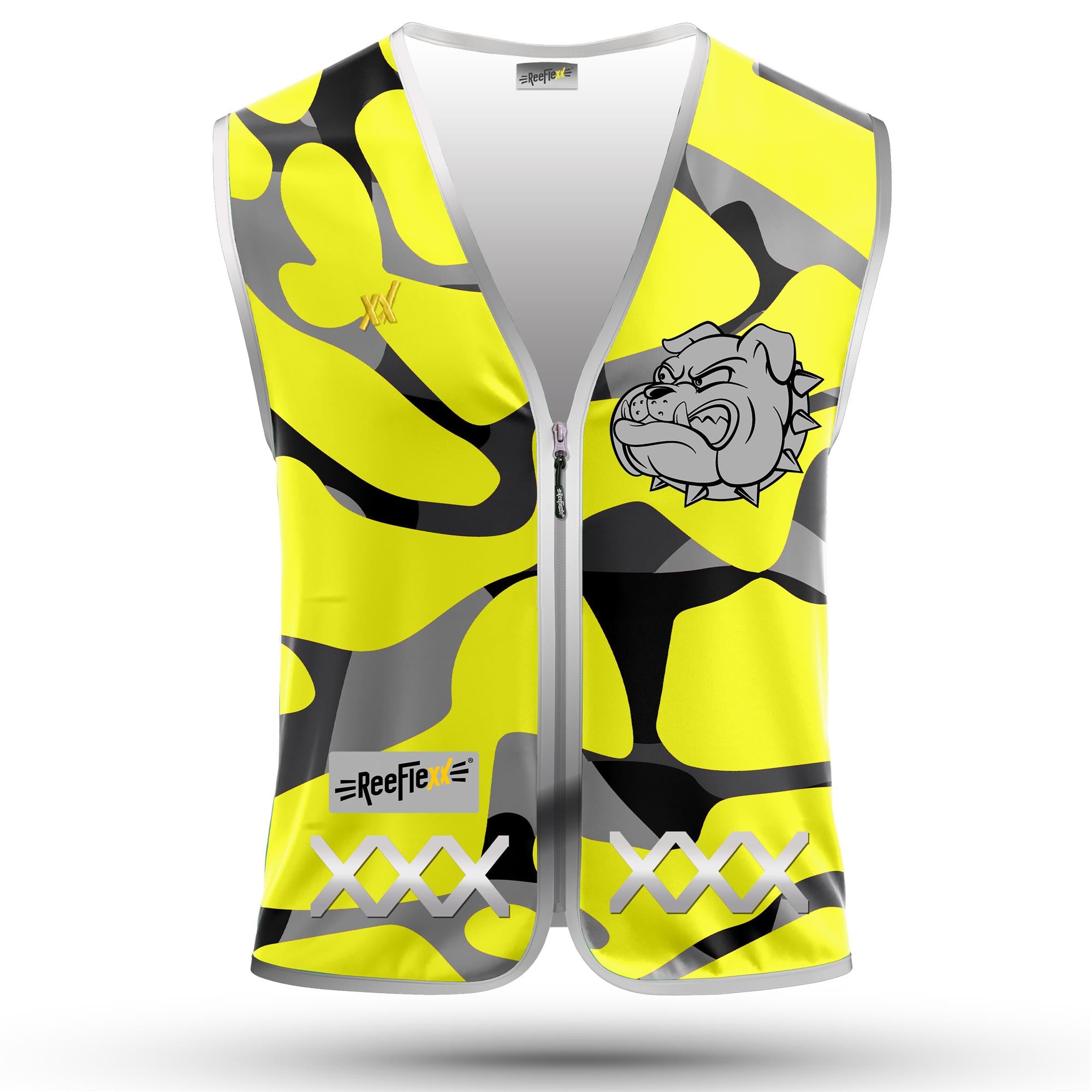 Yellow Camou Bulldog - Kinderwarnweste