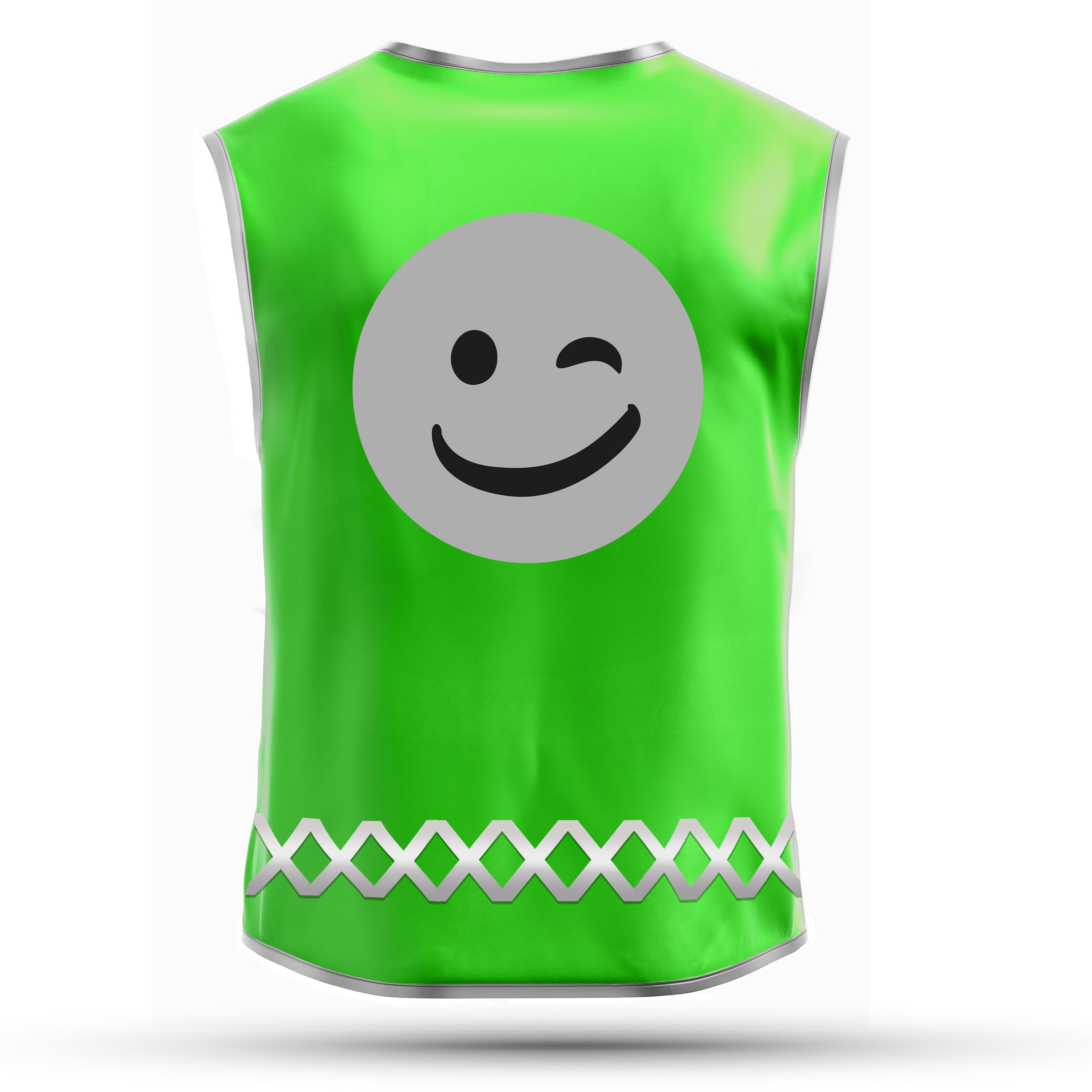 Solid Green Smiley - Kinderwarnweste