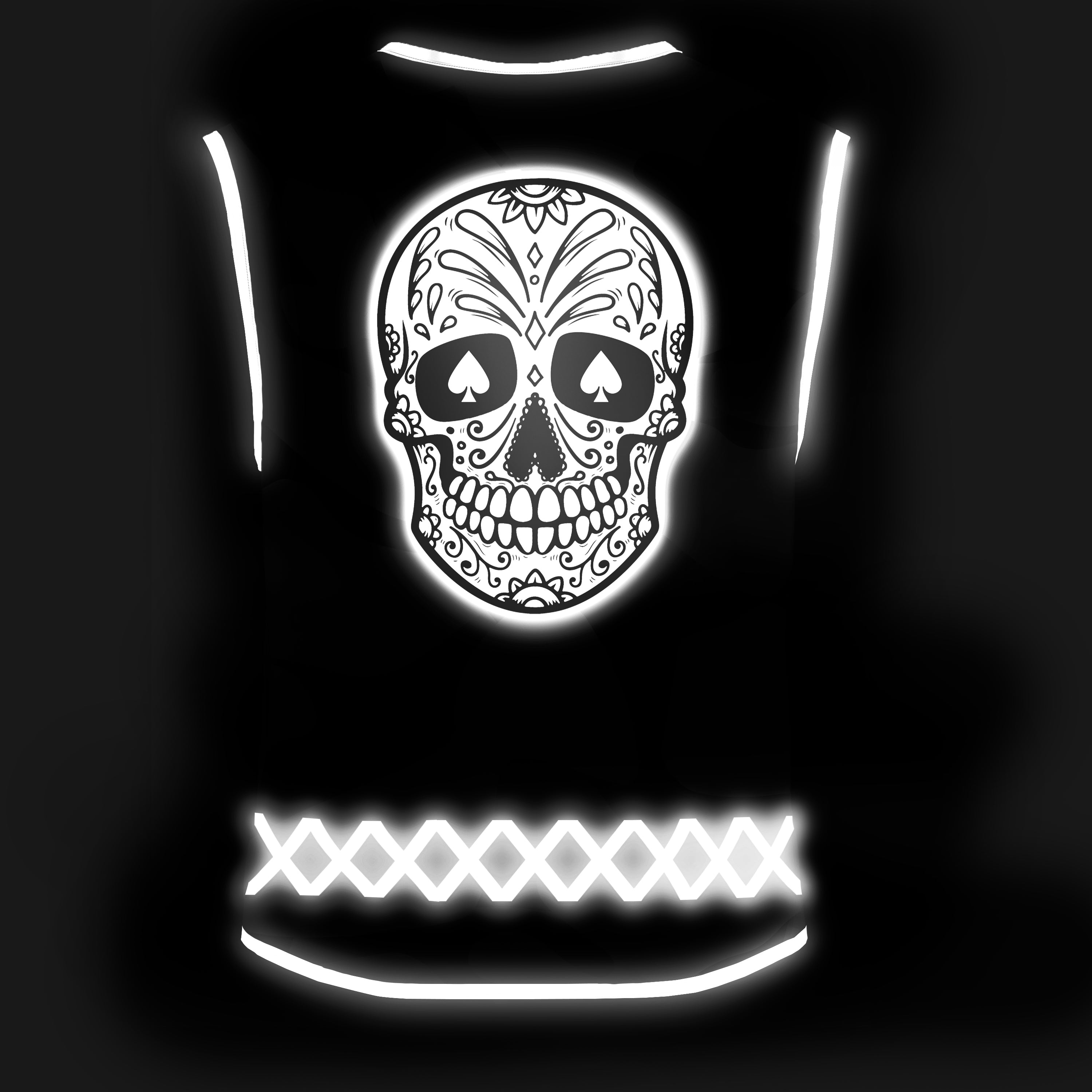 Black White Skull - Herrenwarnweste